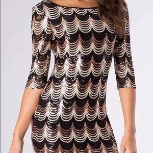 Sequin Cocktail Dress with Sleeves